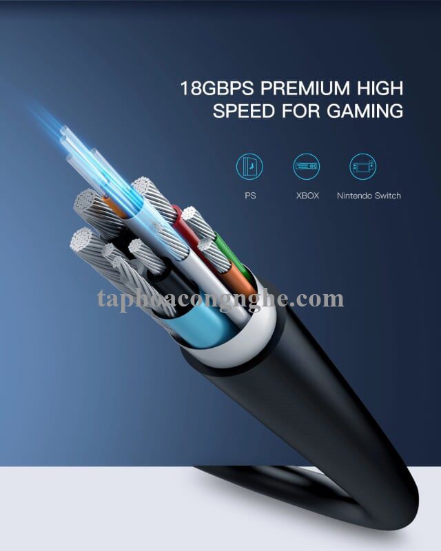 Ugreen 50222 100M màu Đen Cáp tín hiệu HDMI chuẩn 2.0 sợi quang cao cấp HD132 30050222